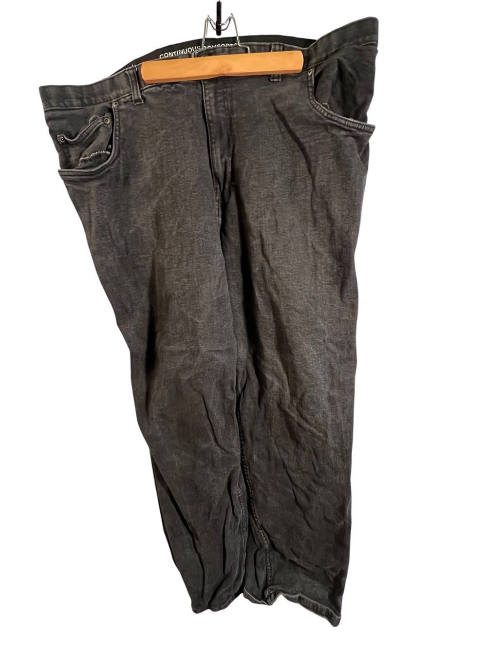 Harbor Bay Mens Sz 46x30 Relaxed Jeans Faded Black Fit by DXL Continuous Comfort